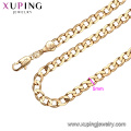 44290 xuping plain silk thread brass chains necklace fake gold filled jewelry for free sample